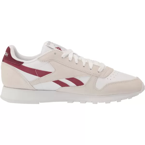 imageReebok Mens Classic Leather SneakersPure GreyClassic BurgundyWhite