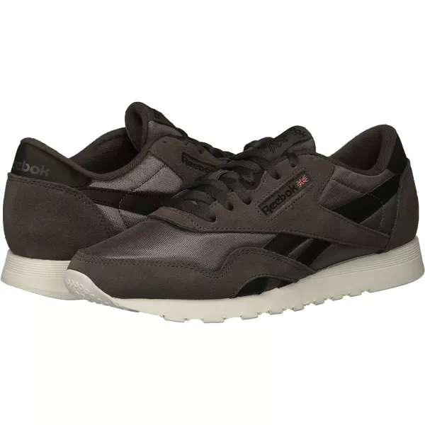 imageReebok Mens Classic Nylon SneakerAsh GreyBlackWhite