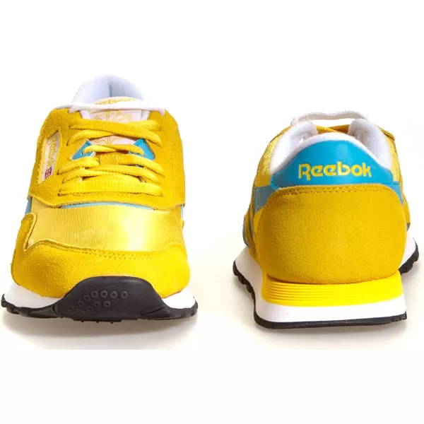 imageReebok Mens Classic Nylon SneakerAthletic YellowCalifornia BlueBackWhite