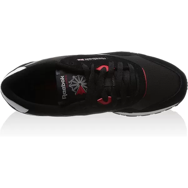 imageReebok Mens Classic Nylon SneakerBlack Grey Red White Black Coal Tin Grey Scarlet White