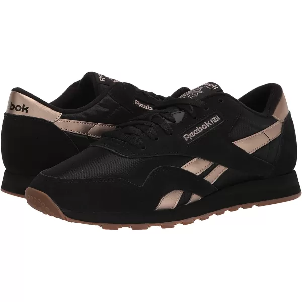 imageReebok Mens Classic Nylon SneakerBlackGolden Bronze