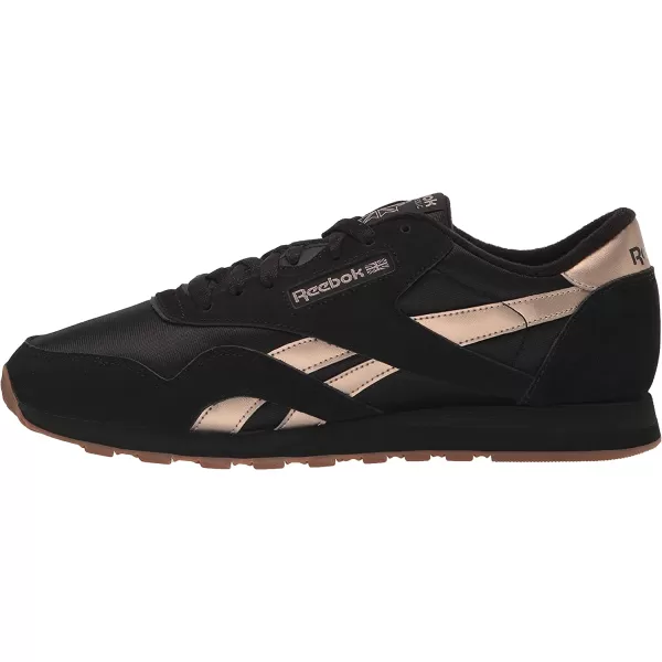 imageReebok Mens Classic Nylon SneakerBlackGolden Bronze