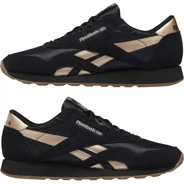 imageReebok Mens Classic Nylon SneakerBlackGolden Bronze