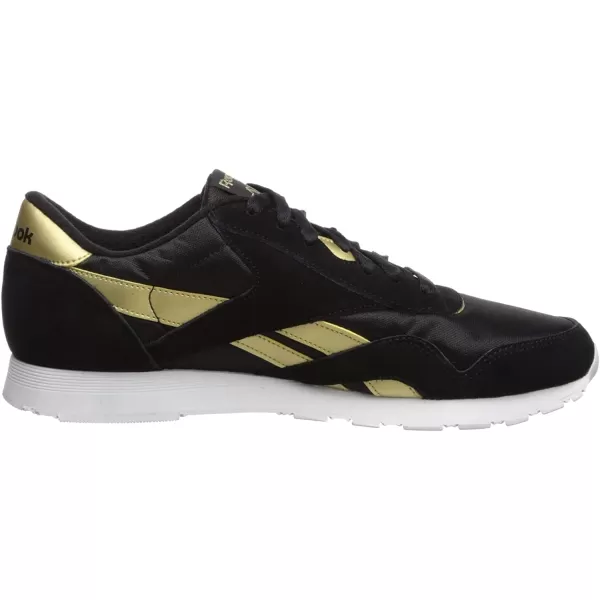 imageReebok Mens Classic Nylon SneakerBlackMatte GoldWhite