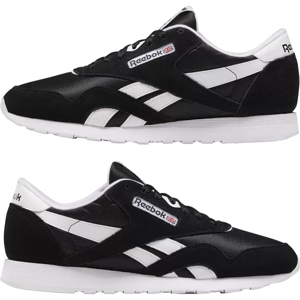 imageReebok Mens Classic Nylon SneakerBlackWhiteBlack