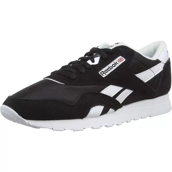 imageReebok Mens Classic Nylon SneakerBlackWhiteBlack