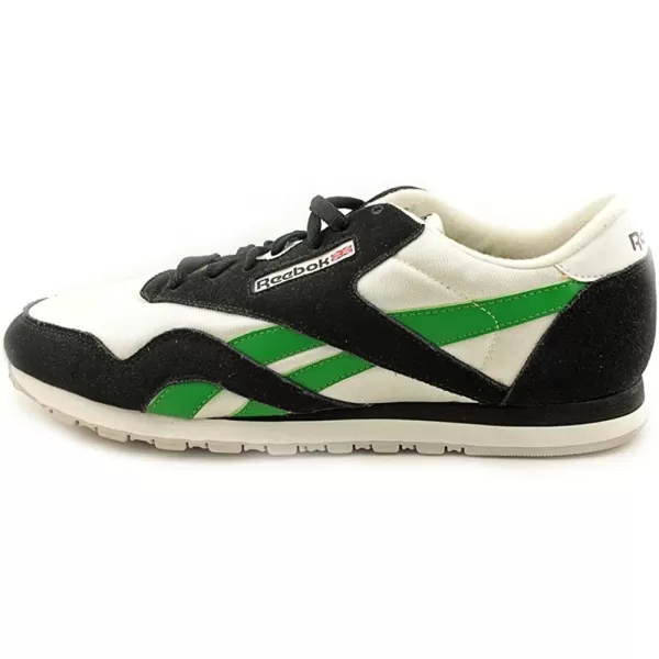 imageReebok Mens Classic Nylon SneakerBlackWhiteGlen GreenSteel