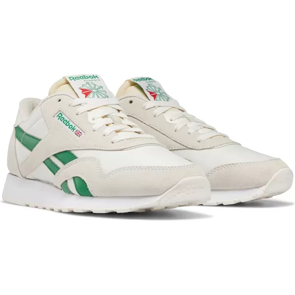 imageReebok Mens Classic Nylon SneakerChalkGlen GreenWhite