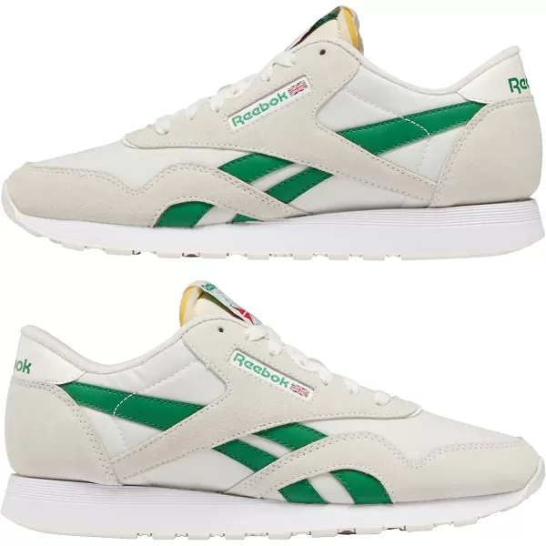 imageReebok Mens Classic Nylon SneakerChalkGlen GreenWhite