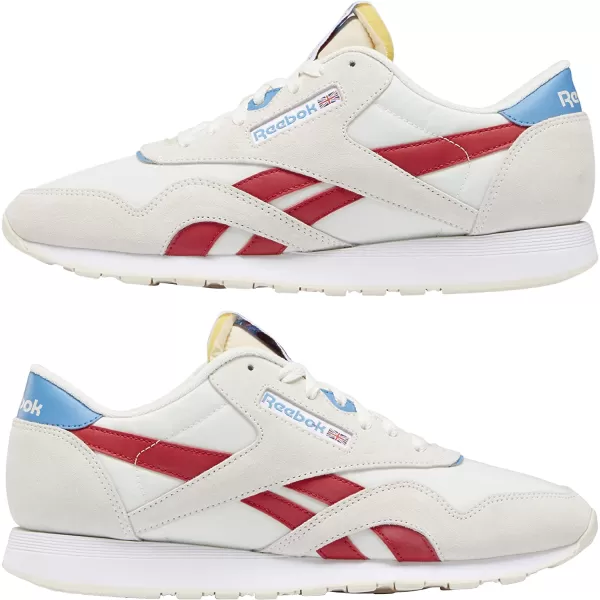 imageReebok Mens Classic Nylon SneakerChalkScarletCyanWhite