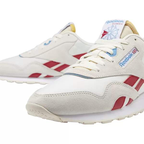 imageReebok Mens Classic Nylon SneakerChalkScarletCyanWhite