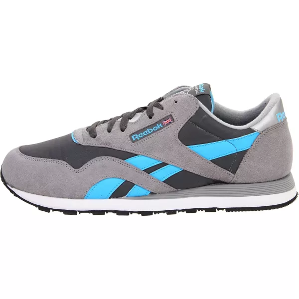 imageReebok Mens Classic Nylon SneakerFlat GreyRivet GreyBlueWhiteBlackBlue