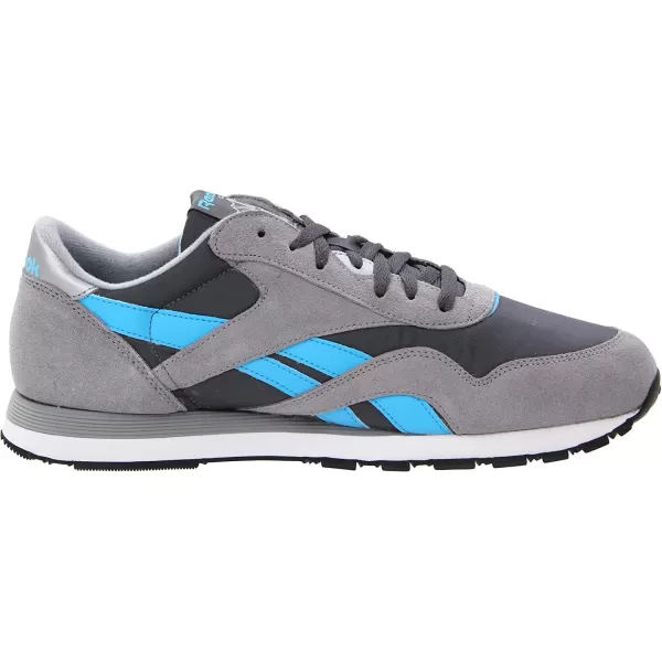 imageReebok Mens Classic Nylon SneakerFlat GreyRivet GreyBlueWhiteBlackBlue