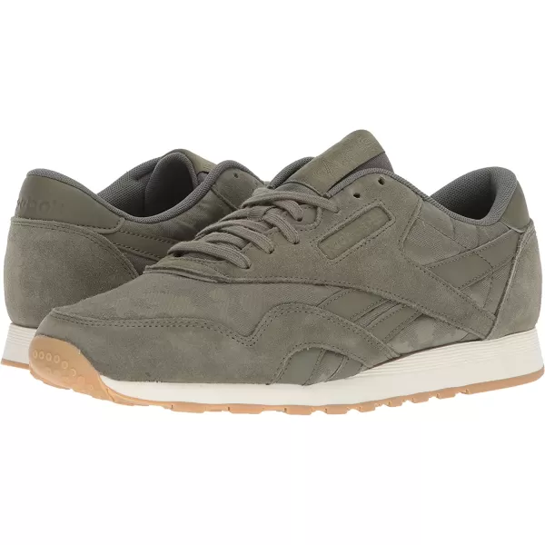 imageReebok Mens Classic Nylon SneakerHunter GreenChalk