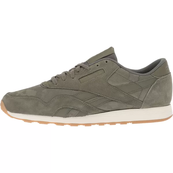 imageReebok Mens Classic Nylon SneakerHunter GreenChalk