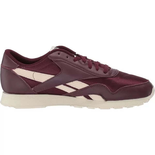 imageReebok Mens Classic Nylon SneakerMaroonPaper WhiteTrue Grey