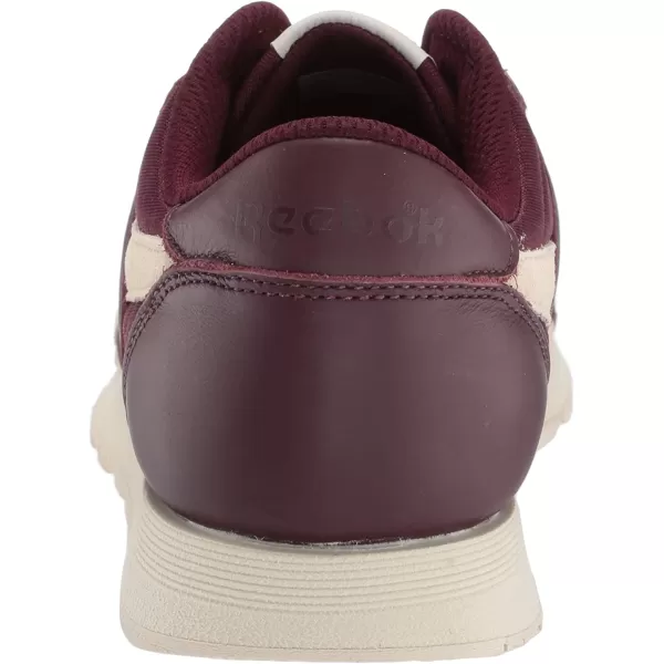imageReebok Mens Classic Nylon SneakerMaroonPaper WhiteTrue Grey
