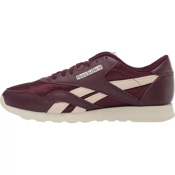 imageReebok Mens Classic Nylon SneakerMaroonPaper WhiteTrue Grey