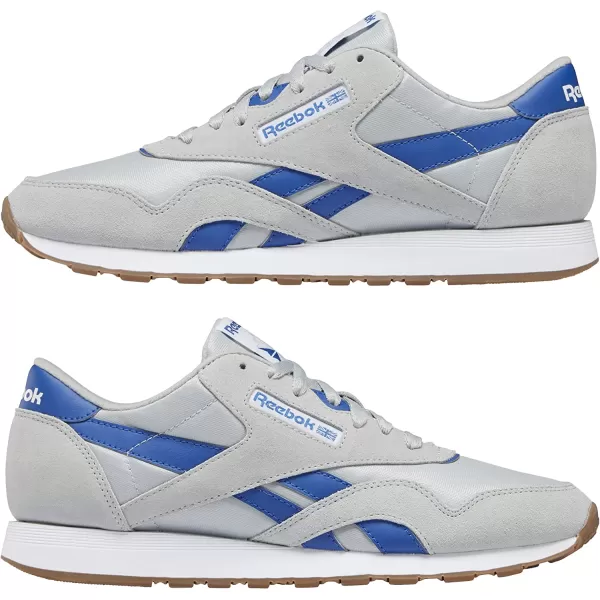 imageReebok Mens Classic Nylon SneakerPure GreyVector BlueWhite