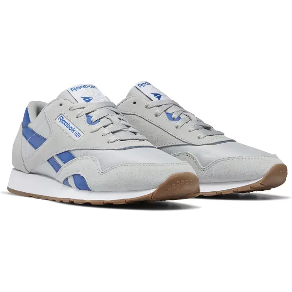 imageReebok Mens Classic Nylon SneakerPure GreyVector BlueWhite