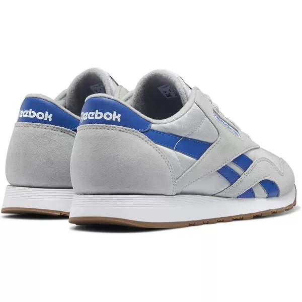 imageReebok Mens Classic Nylon SneakerPure GreyVector BlueWhite