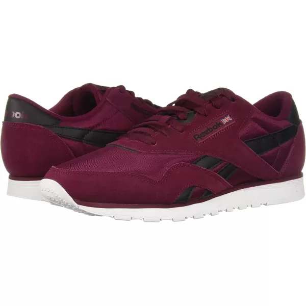 imageReebok Mens Classic Nylon SneakerRustic WineBlackWhite