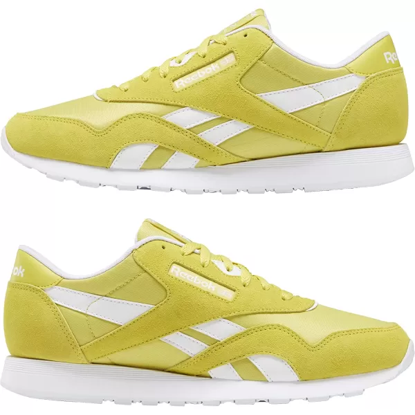 imageReebok Mens Classic Nylon SneakerUtility YellowWhiteWhite