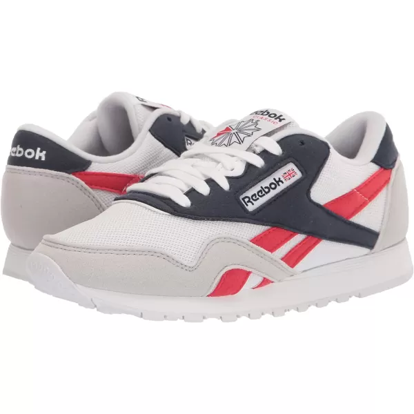 imageReebok Mens Classic Nylon SneakerWhiteVector NavyPrimal Red