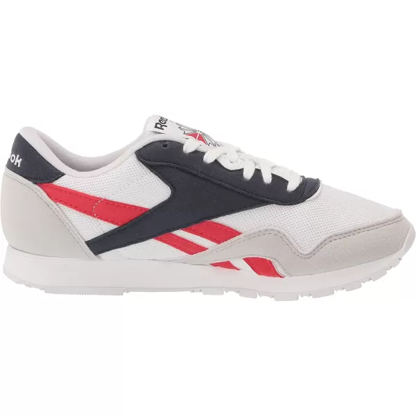 imageReebok Mens Classic Nylon SneakerWhiteVector NavyPrimal Red