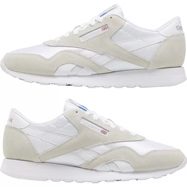 imageReebok Mens Classic Nylon SneakerWhiteWhiteLight Grey