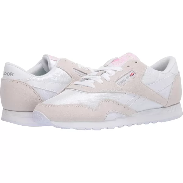 imageReebok Mens Classic Nylon SneakerWhiteWhiteLight Grey