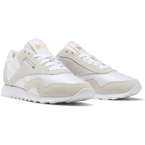 imageReebok Mens Classic Nylon SneakerWhiteWhiteLight Grey