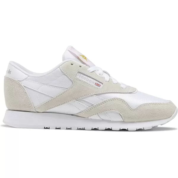 imageReebok Mens Classic Nylon SneakerWhiteWhiteLight Grey