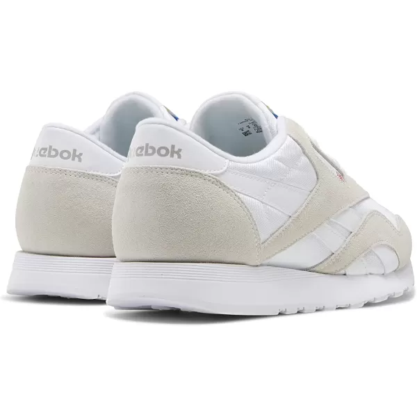 imageReebok Mens Classic Nylon SneakerWhiteWhiteLight Grey