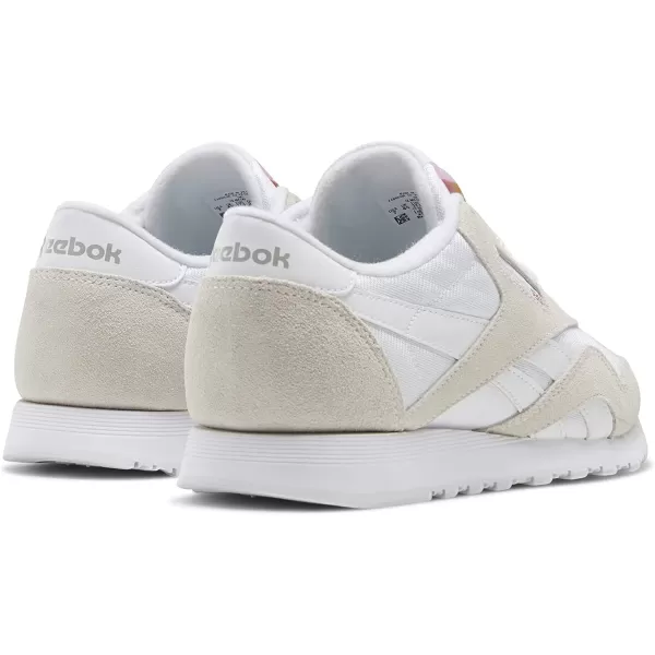 imageReebok Mens Classic Nylon SneakerWhiteWhiteLight Grey