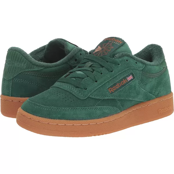 imageReebok Mens Club C 85 Sneaker Dark GreenWild Brown