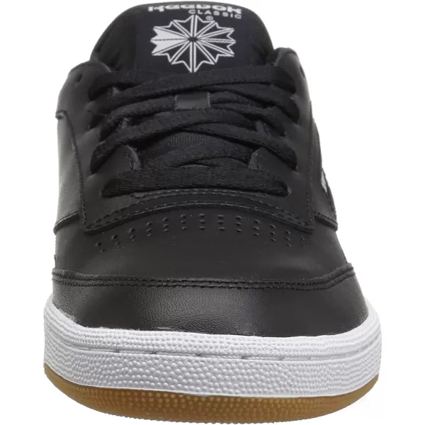 imageReebok Mens Club C 85 Sneaker in Black and White with Gum Sole