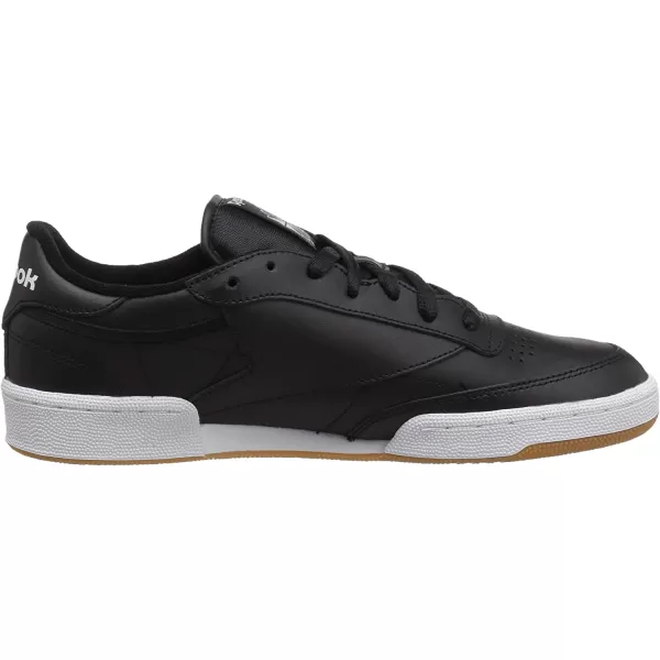 imageReebok Mens Club C 85 Sneaker in Black and White with Gum Sole