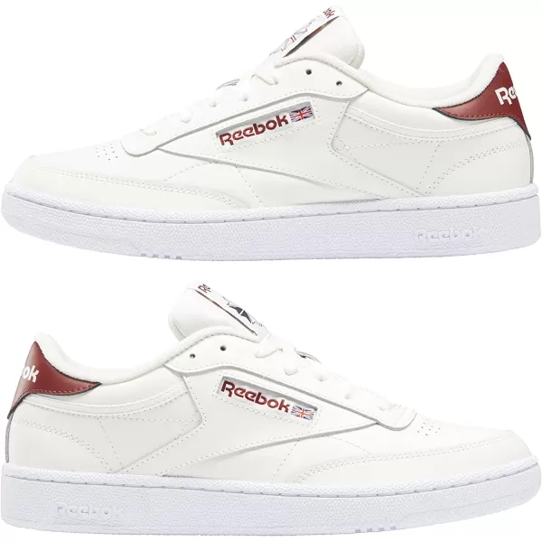 imageReebok Mens Club C 85 Sneaker in Chalk Chalk and Red Ember