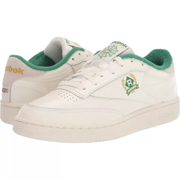 imageReebok Mens Club C 85 Sneaker in Chalk Glen Green and Gold Met