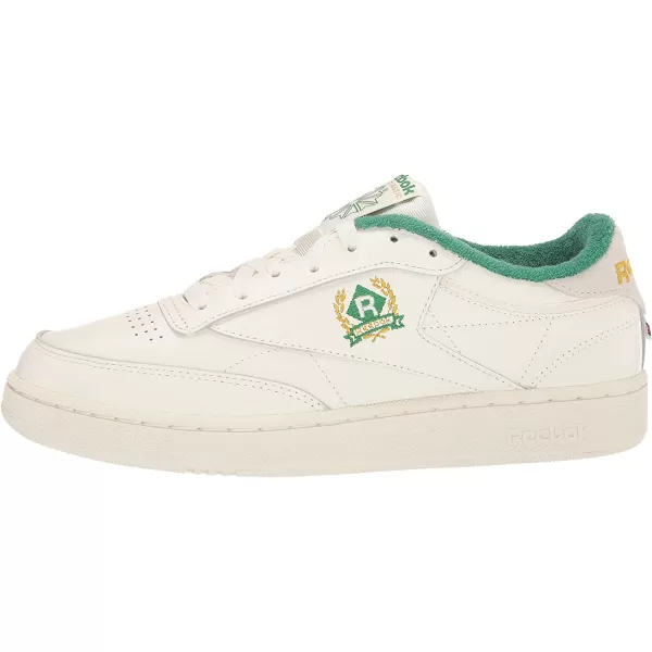 imageReebok Mens Club C 85 Sneaker in Chalk Glen Green and Gold Met