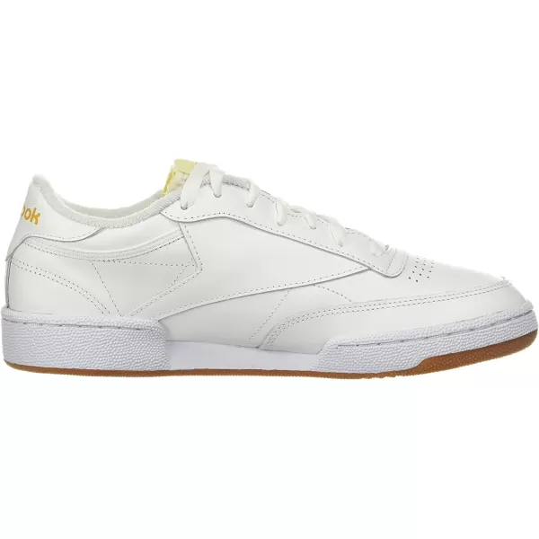 imageReebok Mens Club C 85 Sneaker in White Pale Yellow and Bright Ochre