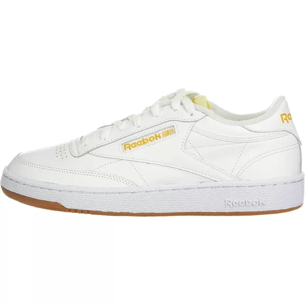 imageReebok Mens Club C 85 Sneaker in White Pale Yellow and Bright Ochre