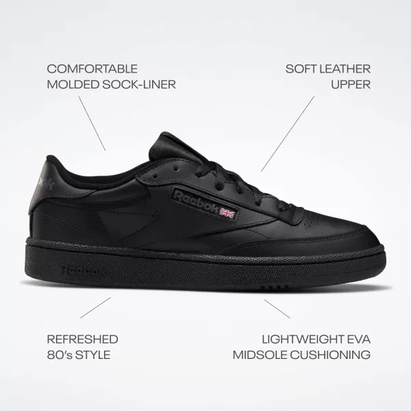 imageReebok Mens Club C 85 SneakerBlackCharcoal