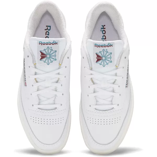 imageReebok Mens Club C 85 SneakerFtwr WhiteSeaport TealClassic Burgundy