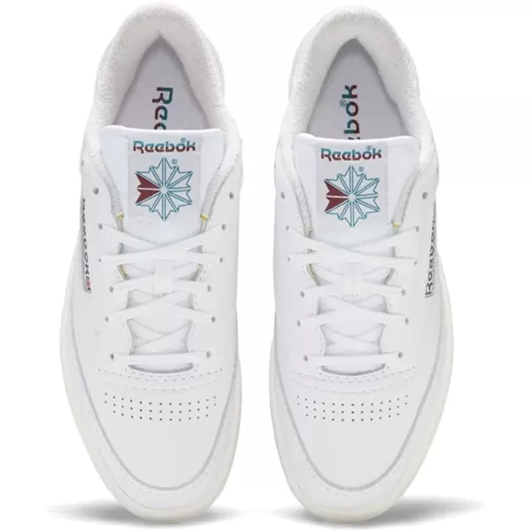 imageReebok Mens Club C 85 SneakerWhiteSeaport TealClassic Burgundy