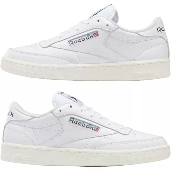 imageReebok Mens Club C 85 SneakerWhiteSeaport TealClassic Burgundy