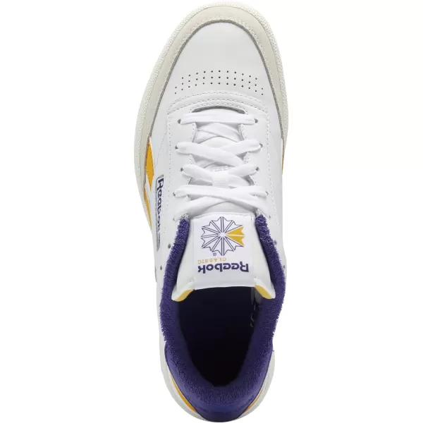 imageReebok Mens Club C 85 Vegan SneakersFtwr WhiteCollegiate GoldBold Purple