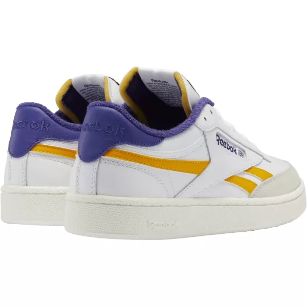 imageReebok Mens Club C 85 Vegan SneakersFtwr WhiteCollegiate GoldBold Purple