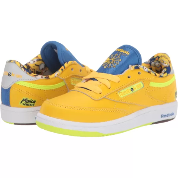 imageReebok Mens Club C 85 Vegan SneakersPrimal YellowHumble BlueSilver Metallic